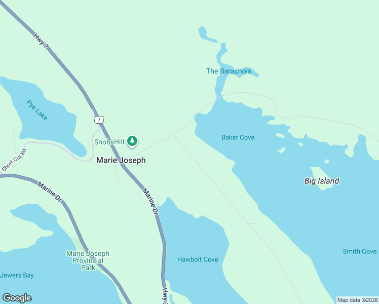 map of restaurants, bars, coffee shops, grocery stores, and more near 113 Bakers Cove Road in Moser River