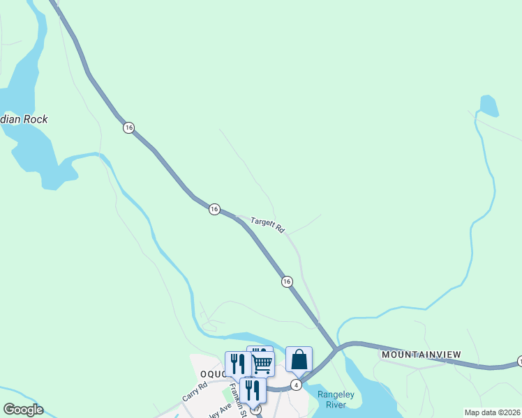 map of restaurants, bars, coffee shops, grocery stores, and more near 11 Tote Road in Rangeley