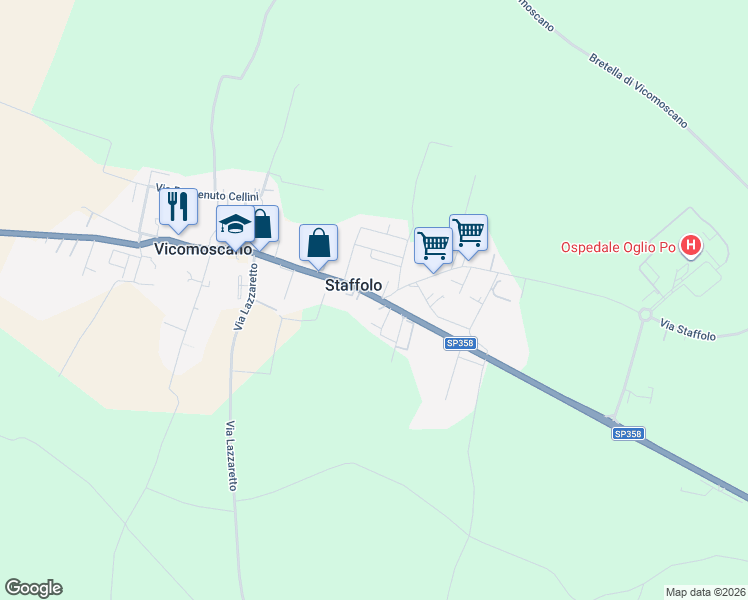 map of restaurants, bars, coffee shops, grocery stores, and more near 209 Via Alessandro Manzoni in Vicomoscano