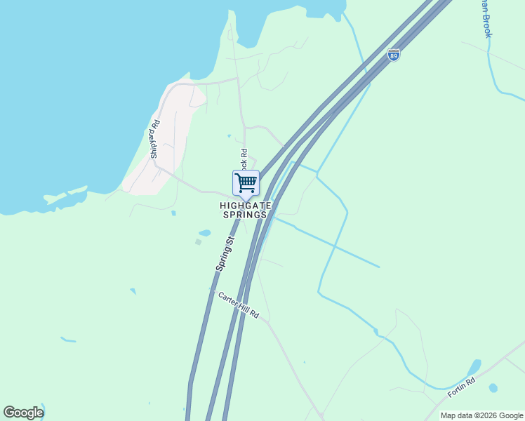 map of restaurants, bars, coffee shops, grocery stores, and more near Interstate 89 in Highgate