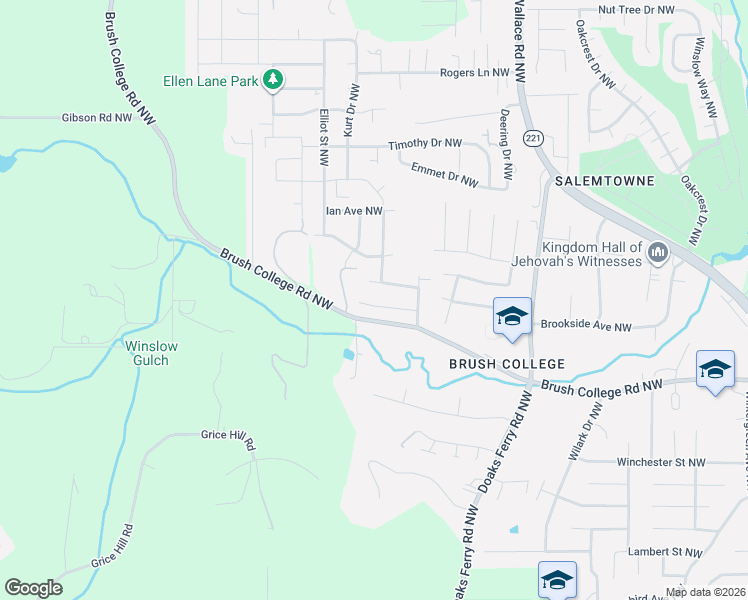 map of restaurants, bars, coffee shops, grocery stores, and more near 2472 Renee Court Northwest in Salem