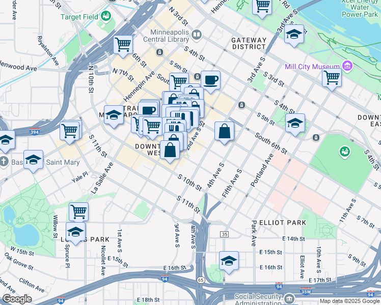 map of restaurants, bars, coffee shops, grocery stores, and more near 819 2nd Avenue South in Minneapolis