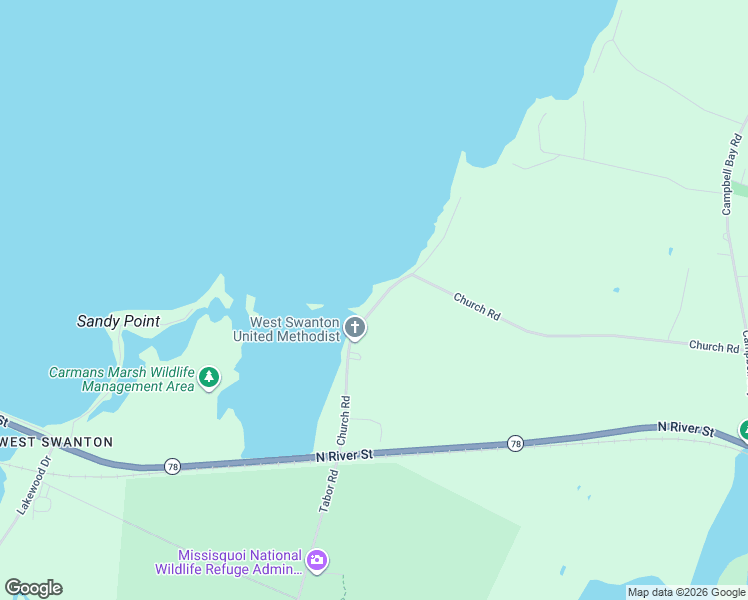 map of restaurants, bars, coffee shops, grocery stores, and more near 36 Church Road in Swanton