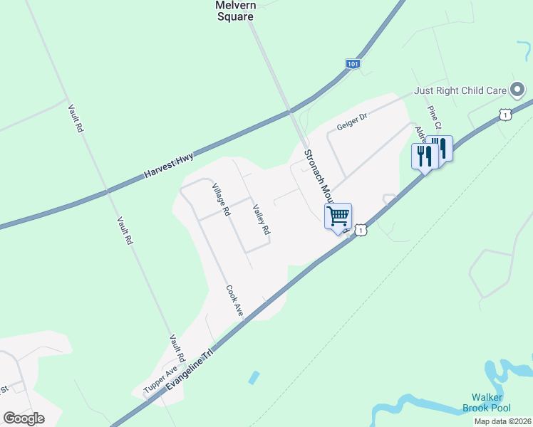 map of restaurants, bars, coffee shops, grocery stores, and more near 28 Valley Road in Wilmot