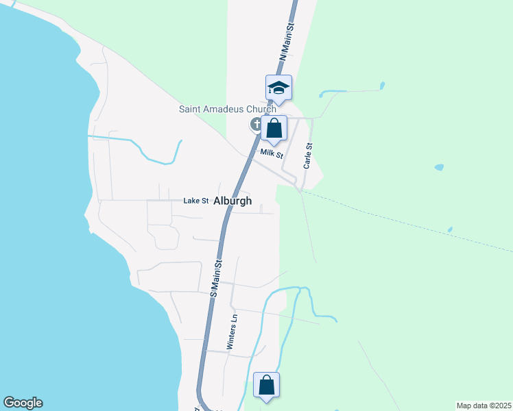 map of restaurants, bars, coffee shops, grocery stores, and more near 2 Leo's Way in Alburgh