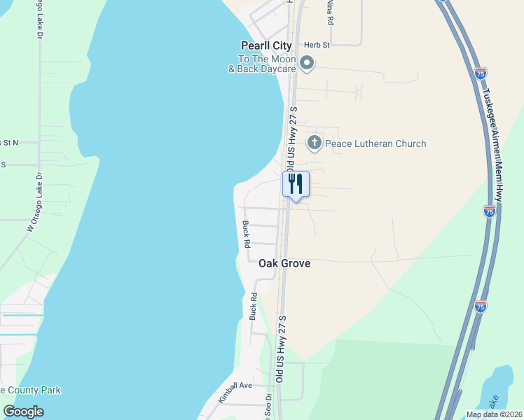 map of restaurants, bars, coffee shops, grocery stores, and more near 745 Michigan Avenue in Gaylord