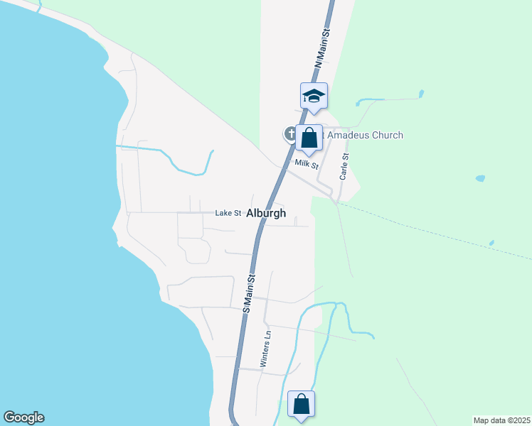 map of restaurants, bars, coffee shops, grocery stores, and more near in Alburgh