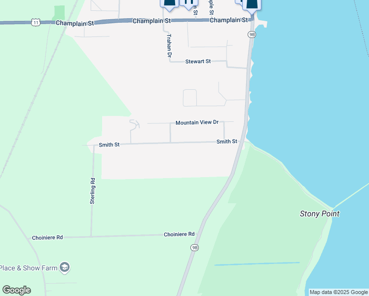 map of restaurants, bars, coffee shops, grocery stores, and more near 29 Smith St in Rouses Point