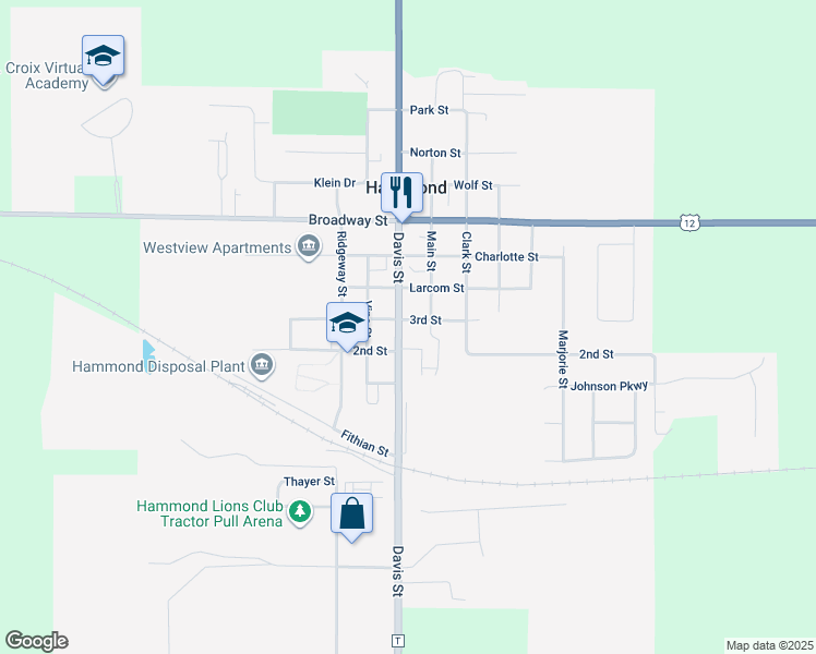map of restaurants, bars, coffee shops, grocery stores, and more near 920 3rd Street in Hammond
