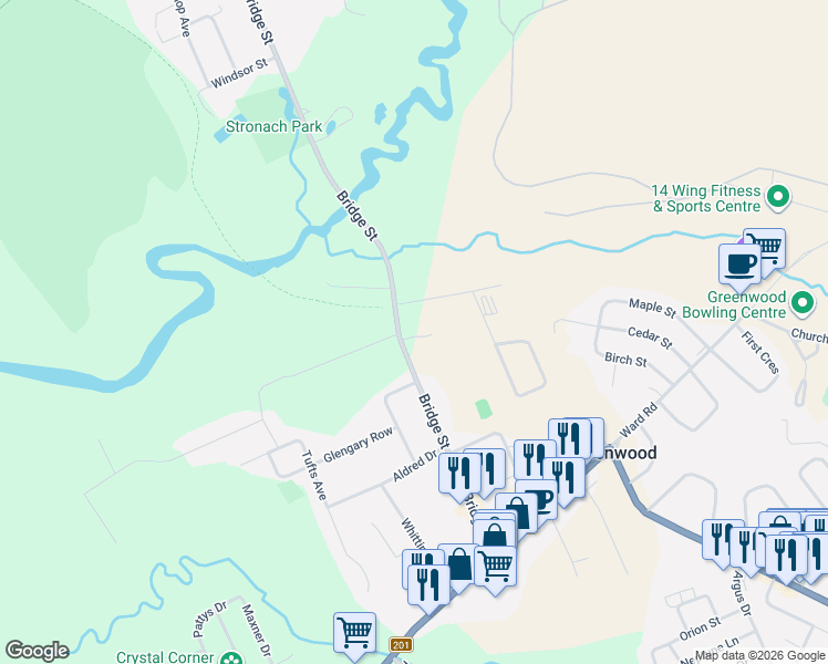 map of restaurants, bars, coffee shops, grocery stores, and more near 635 Faculty Drive in Kingston