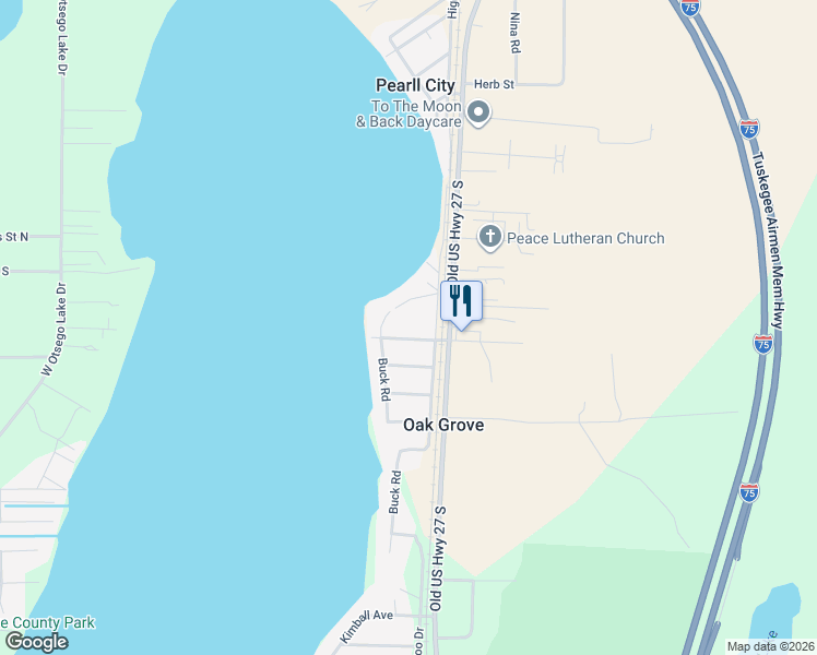 map of restaurants, bars, coffee shops, grocery stores, and more near 745-833 Michigan Avenue in Gaylord