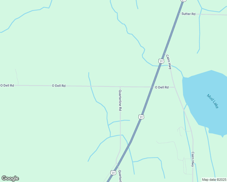 map of restaurants, bars, coffee shops, grocery stores, and more near 13601-13657 O Dell Road in Kewadin