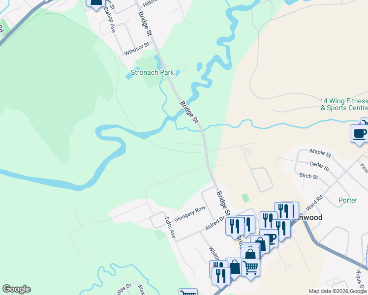 map of restaurants, bars, coffee shops, grocery stores, and more near 602 Sampson Drive in Kingston