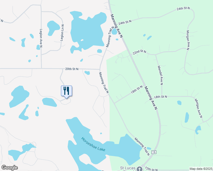 map of restaurants, bars, coffee shops, grocery stores, and more near 1911 Annika Drive North in Lake Elmo