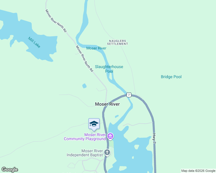 map of restaurants, bars, coffee shops, grocery stores, and more near 42 Moser River North Road in Moser River