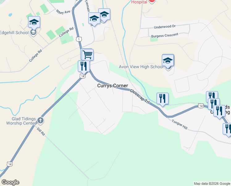map of restaurants, bars, coffee shops, grocery stores, and more near 1618 King Street in Windsor