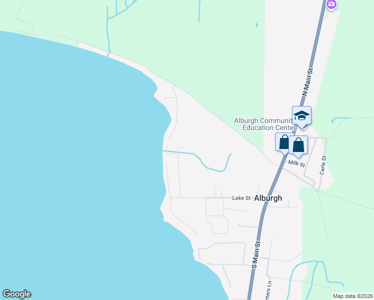 map of restaurants, bars, coffee shops, grocery stores, and more near 236 Baker Street in Alburgh