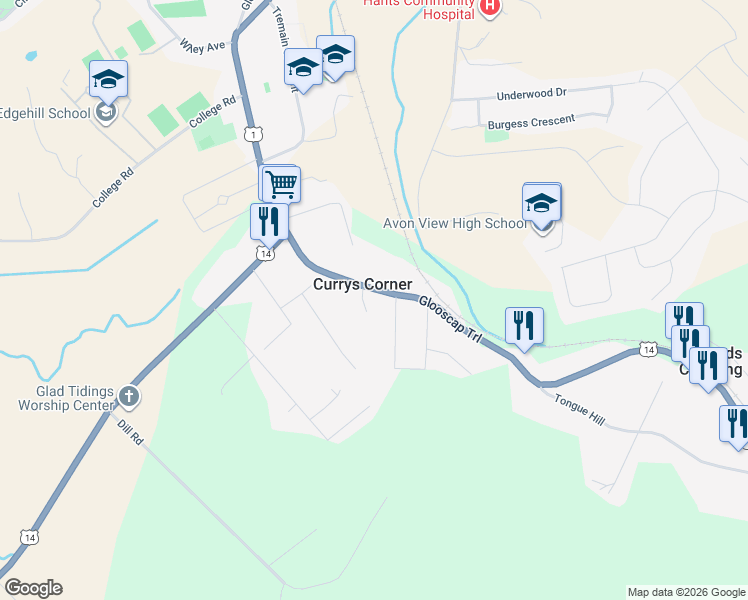 map of restaurants, bars, coffee shops, grocery stores, and more near 1618 King Street in Windsor