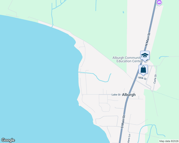 map of restaurants, bars, coffee shops, grocery stores, and more near 236 Baker Street in Alburgh