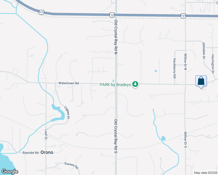 map of restaurants, bars, coffee shops, grocery stores, and more near 85 Old Crystal Bay Road South in Long Lake