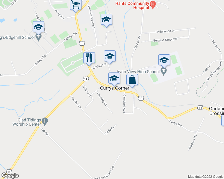 map of restaurants, bars, coffee shops, grocery stores, and more near 1584 King Street in Windsor