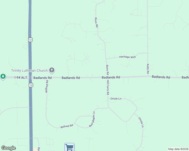 map of restaurants, bars, coffee shops, grocery stores, and more near 653 Badlands Road in Hudson