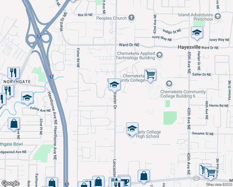 map of restaurants, bars, coffee shops, grocery stores, and more near in Hayesville