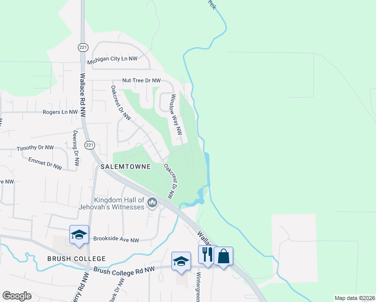 map of restaurants, bars, coffee shops, grocery stores, and more near 3012 Winslow Way Northwest in Salem