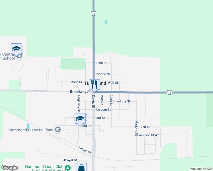map of restaurants, bars, coffee shops, grocery stores, and more near 875 Wolf Street in Hammond