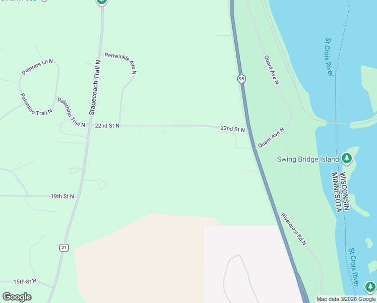 map of restaurants, bars, coffee shops, grocery stores, and more near 16021 22nd Street North in Stillwater