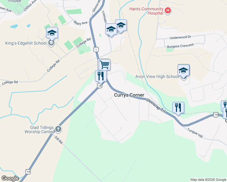 map of restaurants, bars, coffee shops, grocery stores, and more near 1470 King Street in Windsor