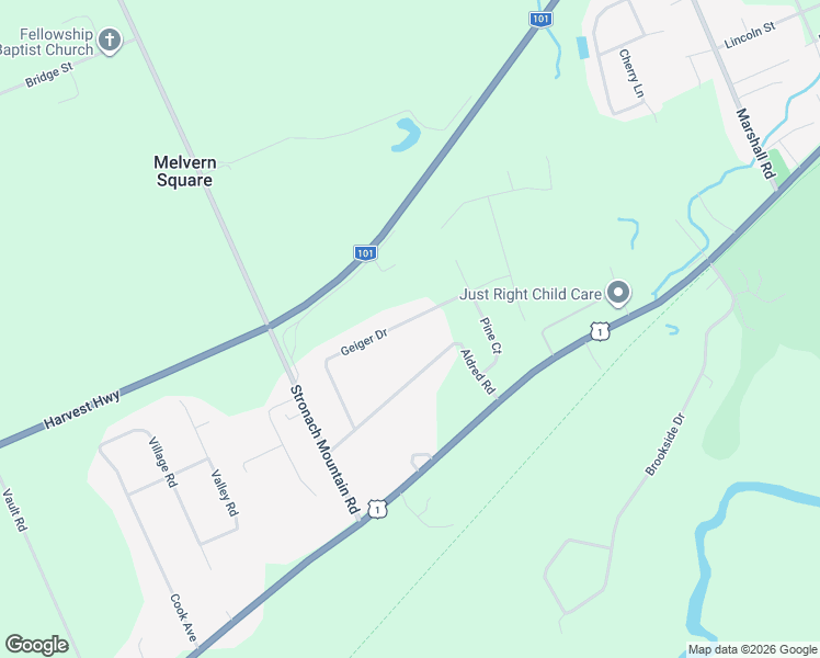 map of restaurants, bars, coffee shops, grocery stores, and more near 112 Geiger Drive in Kingston