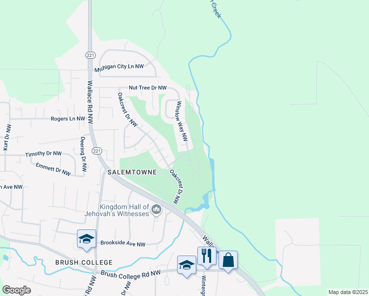 map of restaurants, bars, coffee shops, grocery stores, and more near 3043 Winslow Way Northwest in Salem