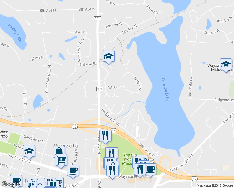 map of restaurants, bars, coffee shops, grocery stores, and more near 40 Jewel Lane North in Minneapolis