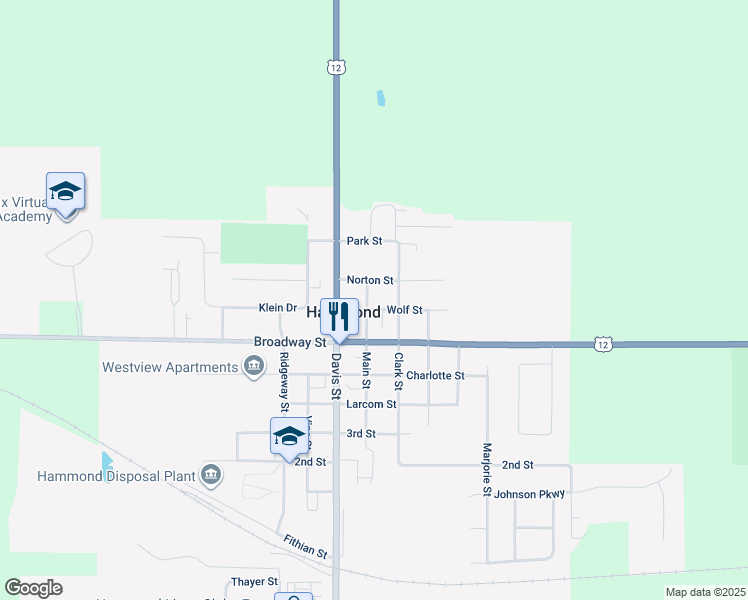 map of restaurants, bars, coffee shops, grocery stores, and more near 875 Wolf St in Hammond