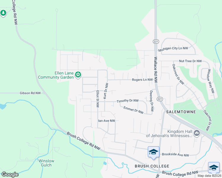 map of restaurants, bars, coffee shops, grocery stores, and more near 3240 Kurt Drive Northwest in Salem