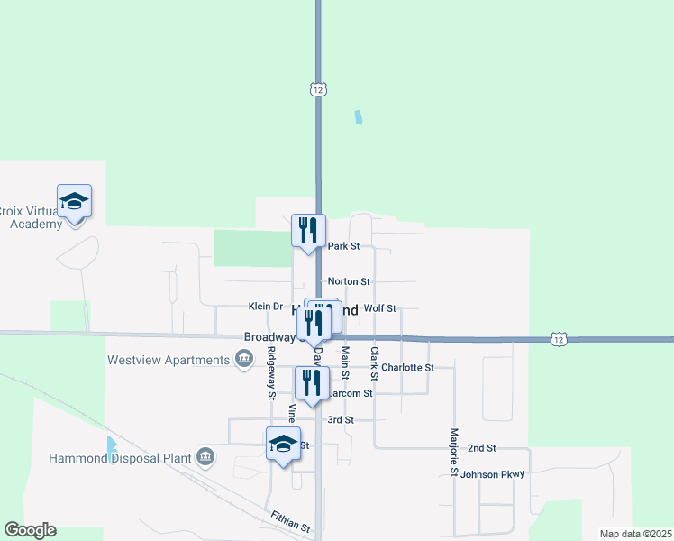 map of restaurants, bars, coffee shops, grocery stores, and more near 860 Park Street in Hammond