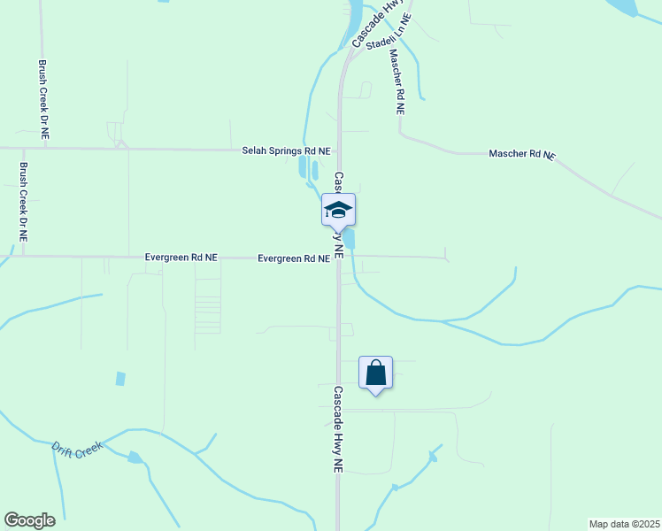 map of restaurants, bars, coffee shops, grocery stores, and more near 3727 Cascade Highway Northeast in Silverton