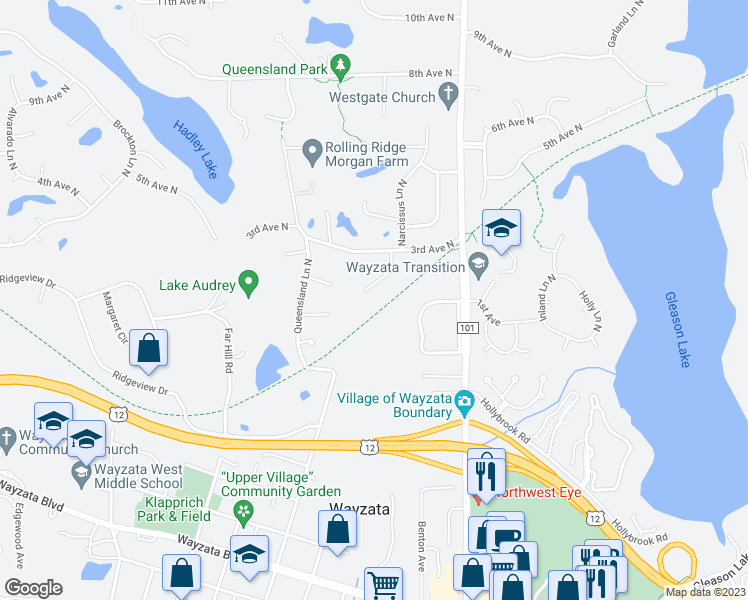 map of restaurants, bars, coffee shops, grocery stores, and more near 17815 2nd Avenue North in Minneapolis