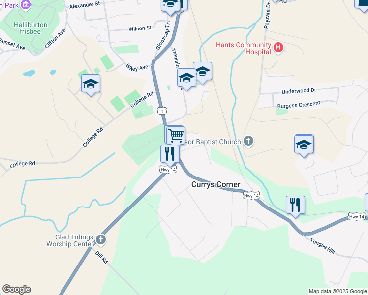 map of restaurants, bars, coffee shops, grocery stores, and more near 41 Cottage Street in Windsor