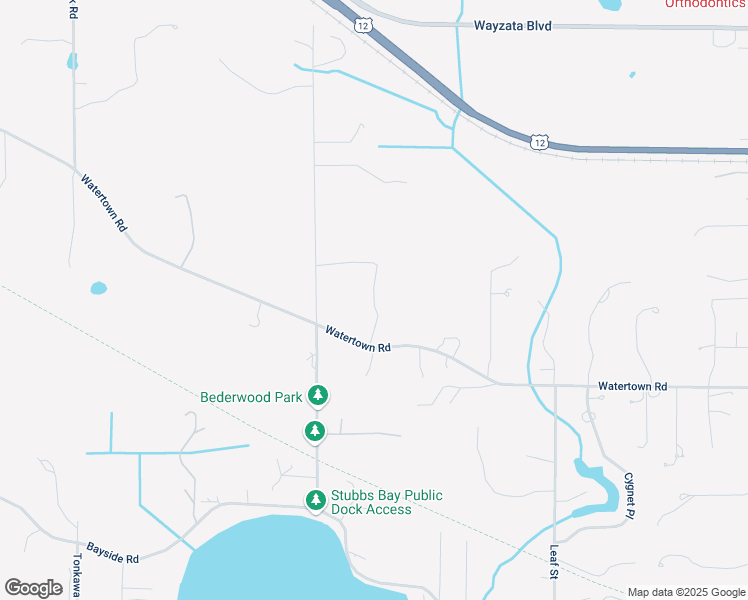 map of restaurants, bars, coffee shops, grocery stores, and more near 100 Kintyre Lane in Long Lake