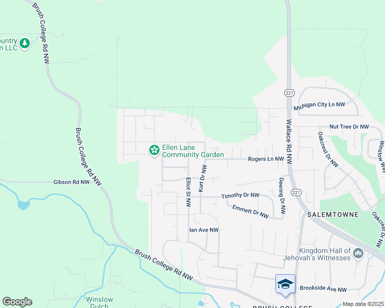map of restaurants, bars, coffee shops, grocery stores, and more near 2613 Andrew Avenue Northwest in Salem