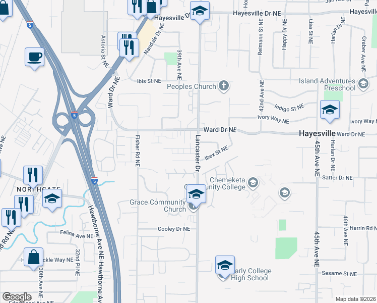 map of restaurants, bars, coffee shops, grocery stores, and more near in Hayesville