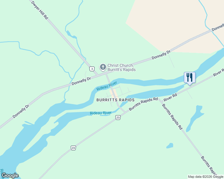 map of restaurants, bars, coffee shops, grocery stores, and more near 43 Grenville Street in Kemptville