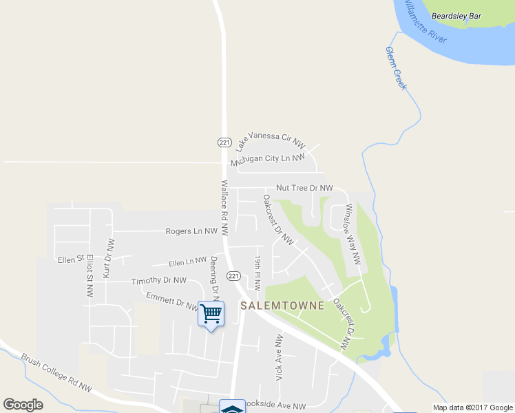 map of restaurants, bars, coffee shops, grocery stores, and more near 1936 Pecan Court Northwest in Salem