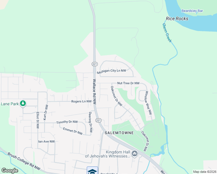 map of restaurants, bars, coffee shops, grocery stores, and more near 1936 Pecan Court Northwest in Salem