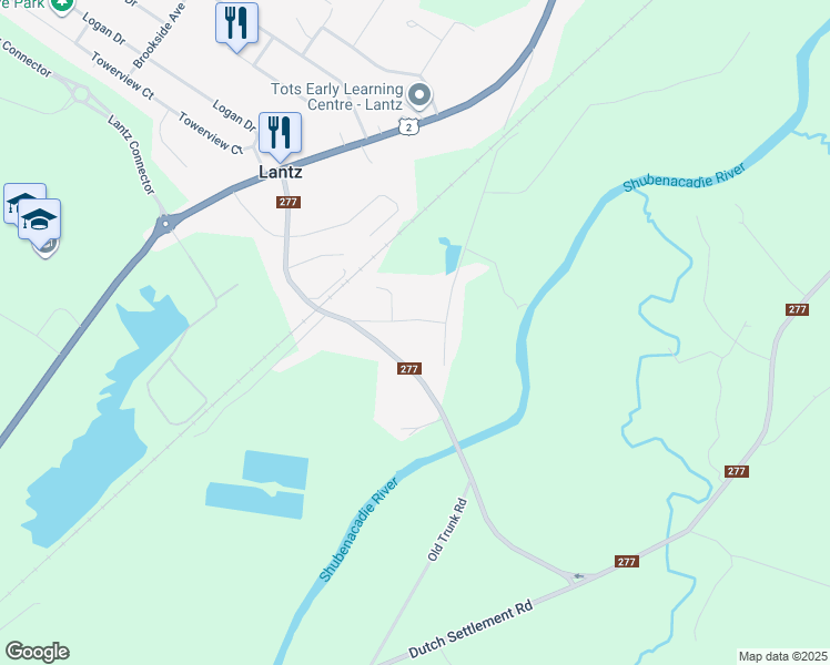 map of restaurants, bars, coffee shops, grocery stores, and more near 8 Green Road in Lantz