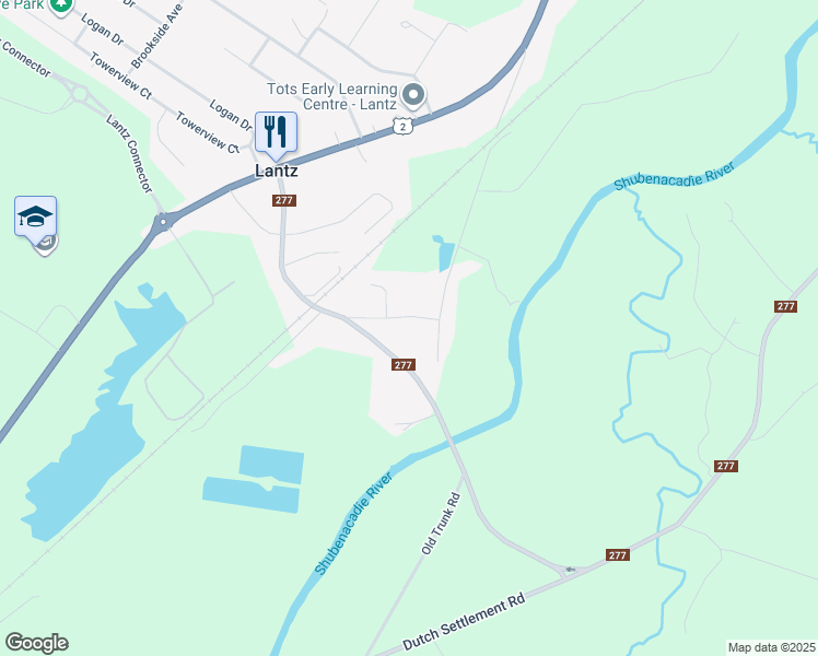 map of restaurants, bars, coffee shops, grocery stores, and more near 8 Green Road in Lantz