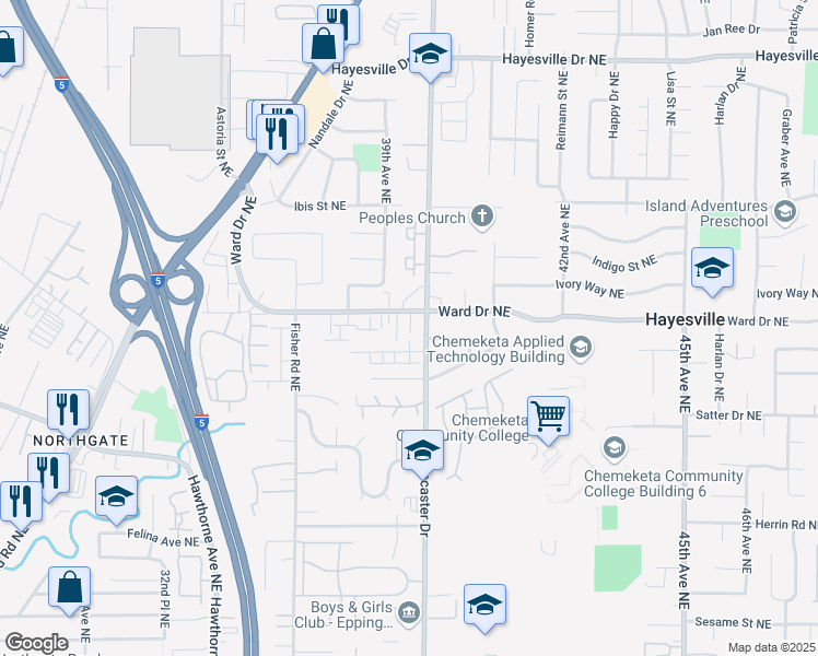 map of restaurants, bars, coffee shops, grocery stores, and more near in Hayesville