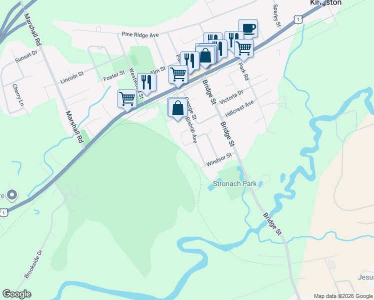 map of restaurants, bars, coffee shops, grocery stores, and more near 506 Prince Street in Kingston